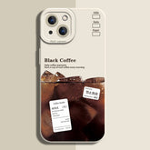 Silicone Coffee Pattern Case for iPhone Series