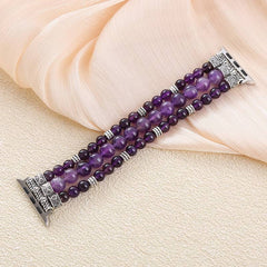 Amethyst Beaded Handmade Stretch Bracelet Watch Band Amethyst Beaded Handmade Stretch Bracelet Watch Band