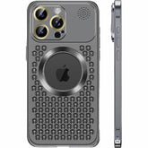 Aromatherapy Spring Loaded Metal Magsafe Aluminum Alloy Case for iPhone 15 Series--Hollow Design Heat Dissipation